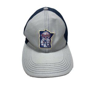 Men's Gray Mesh Back Baseball Cap Hat - Adjustable - Good Condition